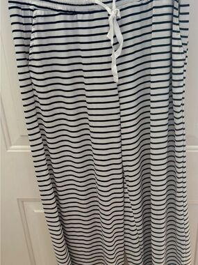 Striped Black and White pants- Casual Drawstring Waist
